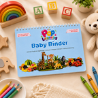 Pop Learning Baby Binder – Reusable Montessori Activity Book for Toddlers (1–3 Years) | 16 Learning Activities | 60+ Stickers