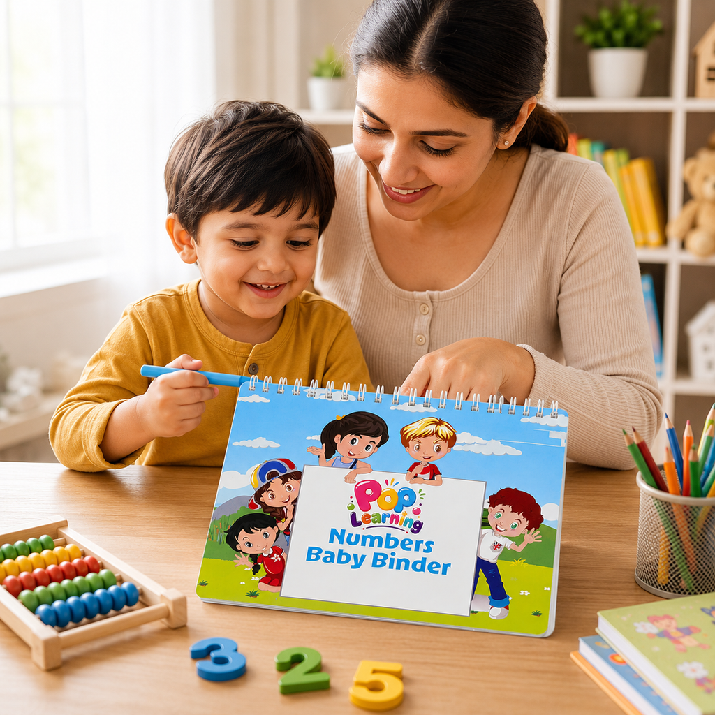 Numbers Baby Binder – Reusable Montessori Activity Book for Toddlers (1–3 Years) | Learn Counting, Numbers & Number Recognition